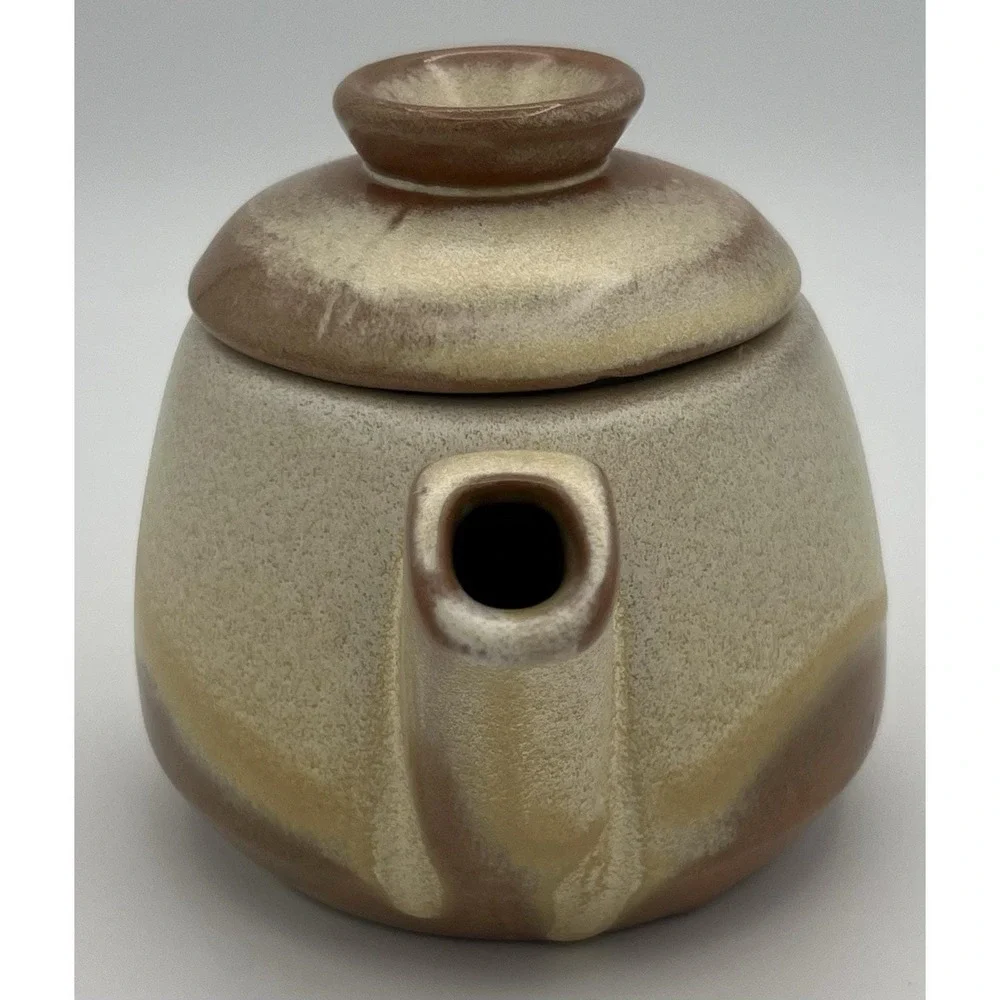 Frankoma Pottery Plainsman Gold Tea Pot Oklahoma Clay 6J Sand Colors Vintage EUC